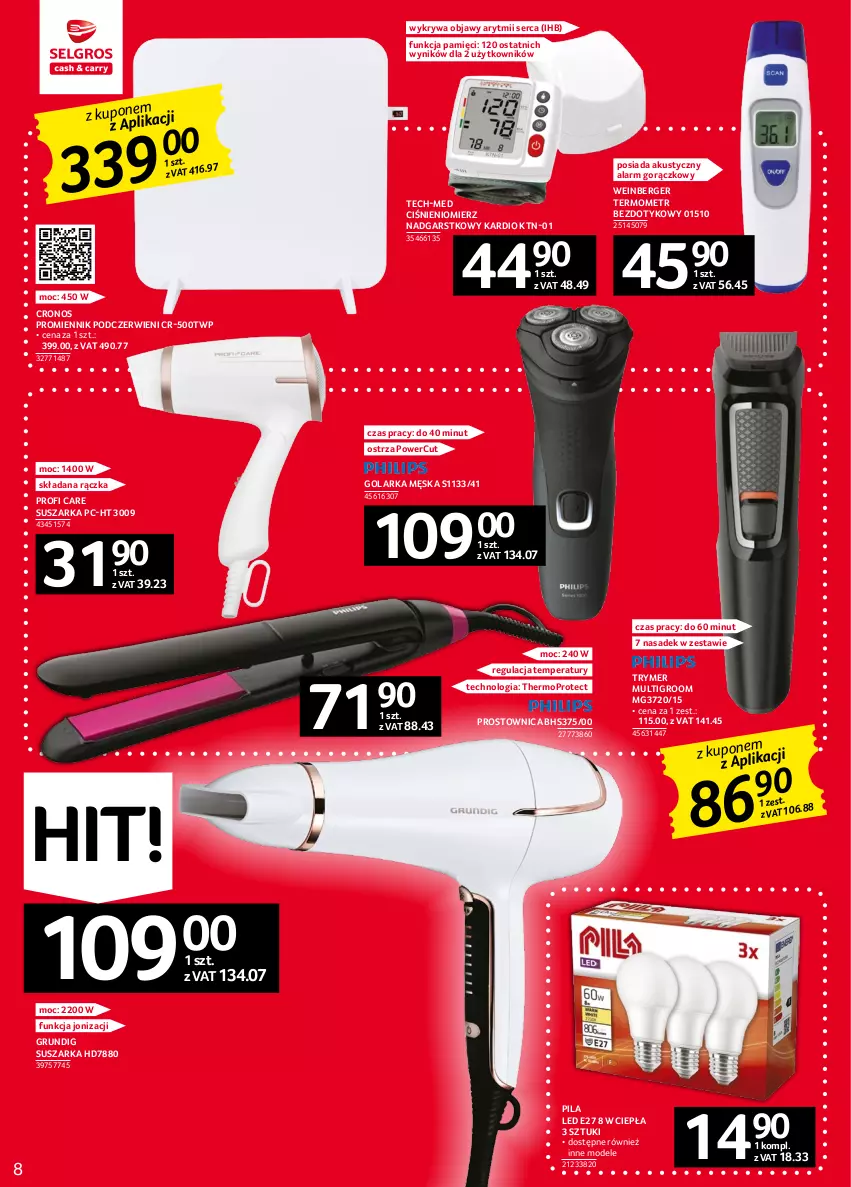 Gazetka promocyjna Selgros - Oferta przemysłowa - ważna 02.02 do 15.02.2023 - strona 8 - produkty: Ciśnieniomierz, Golarka, Mop, Ser, Suszarka, Termometr