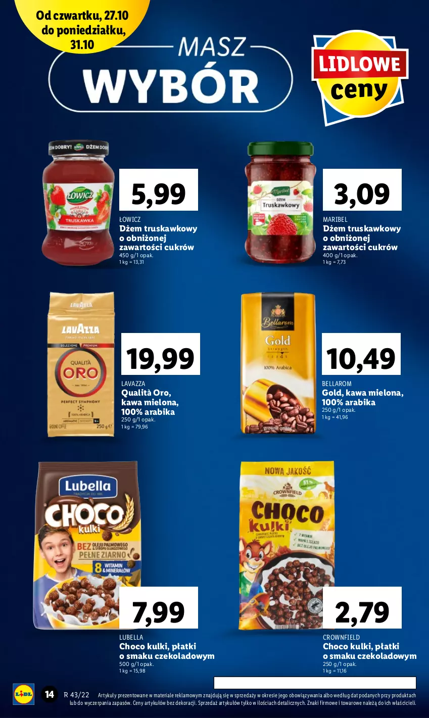 Gazetka promocyjna Lidl - GAZETKA - ważna 27.10 do 31.10.2022 - strona 24 - produkty: Bell, Bella, Dżem, Kawa, Kawa mielona, Lavazza, Lubella