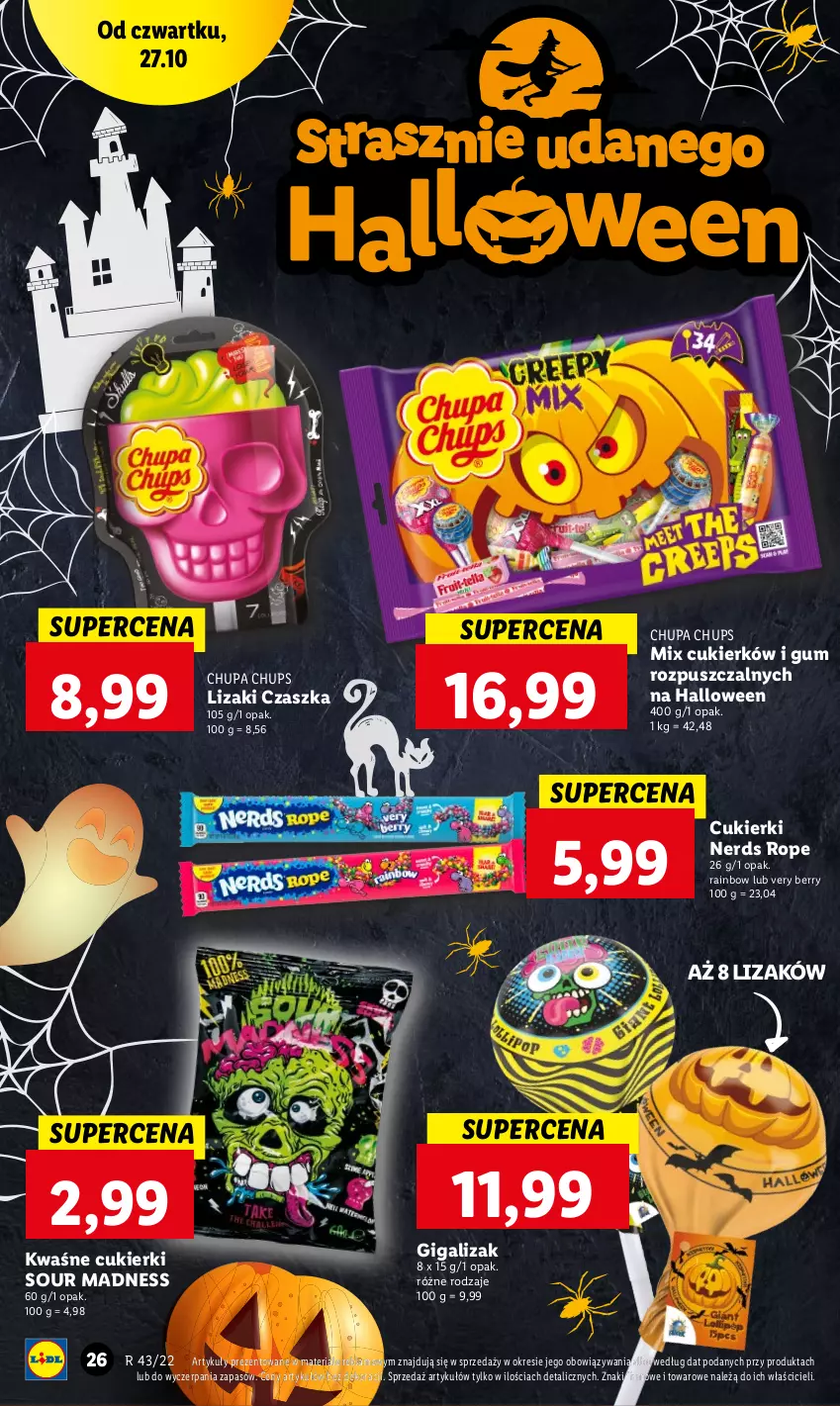 Gazetka promocyjna Lidl - GAZETKA - ważna 27.10 do 31.10.2022 - strona 36 - produkty: Chupa Chups, Cukier, Cukierki, Lizaki