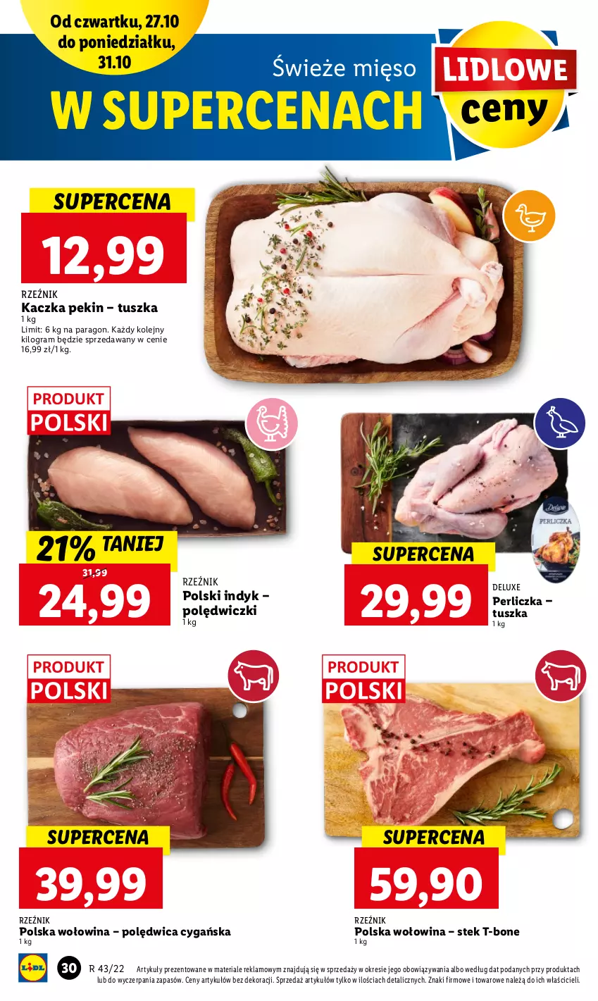 Gazetka promocyjna Lidl - GAZETKA - ważna 27.10 do 31.10.2022 - strona 40 - produkty: Gra, Kaczka, Mięso, Olej, Perliczka, Polędwica, Stek, Tusz, Wołowina