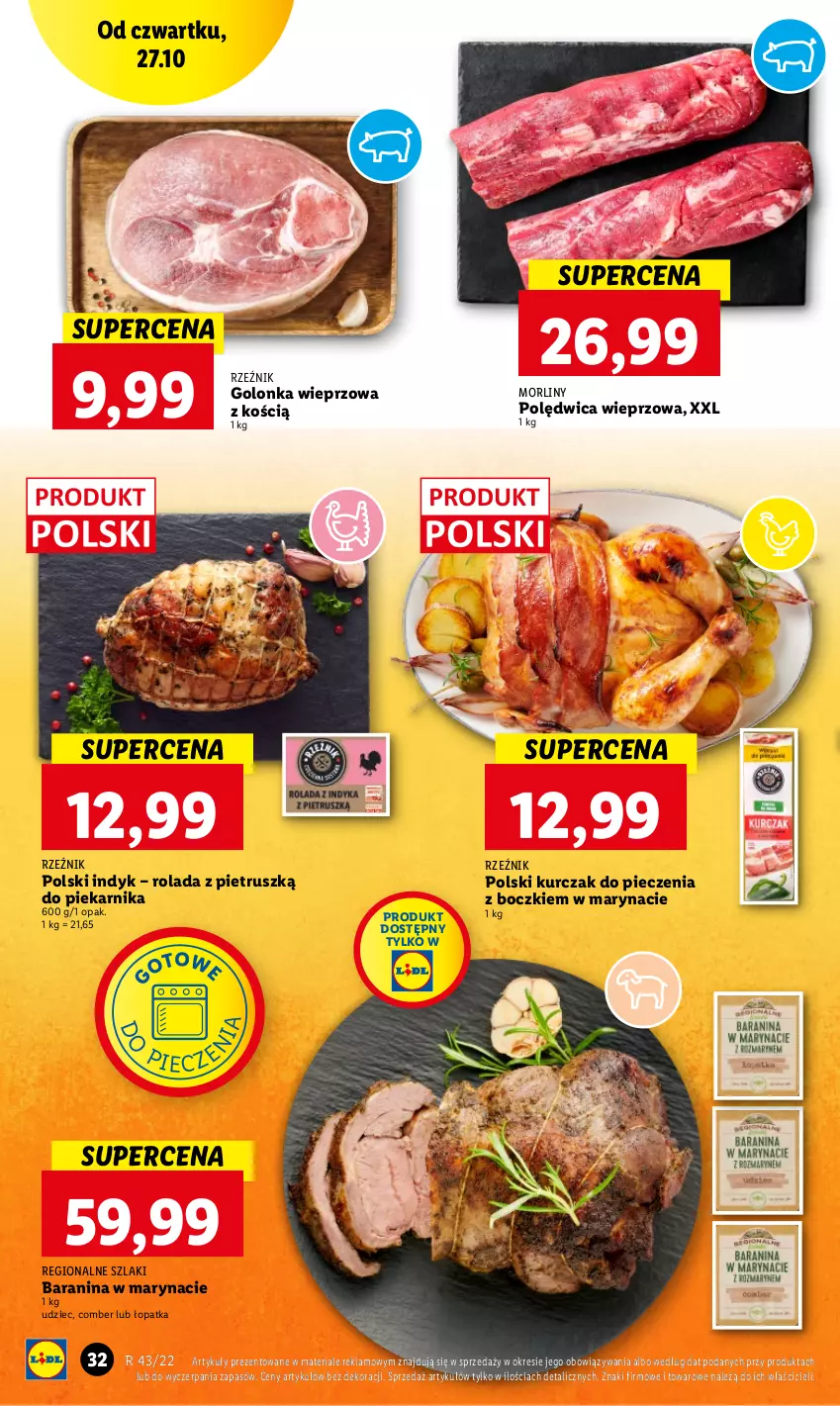 Gazetka promocyjna Lidl - GAZETKA - ważna 27.10 do 31.10.2022 - strona 42 - produkty: Golonka wieprzowa, Kurczak, Morliny, Piec, Piekarnik, Polędwica, Rolada