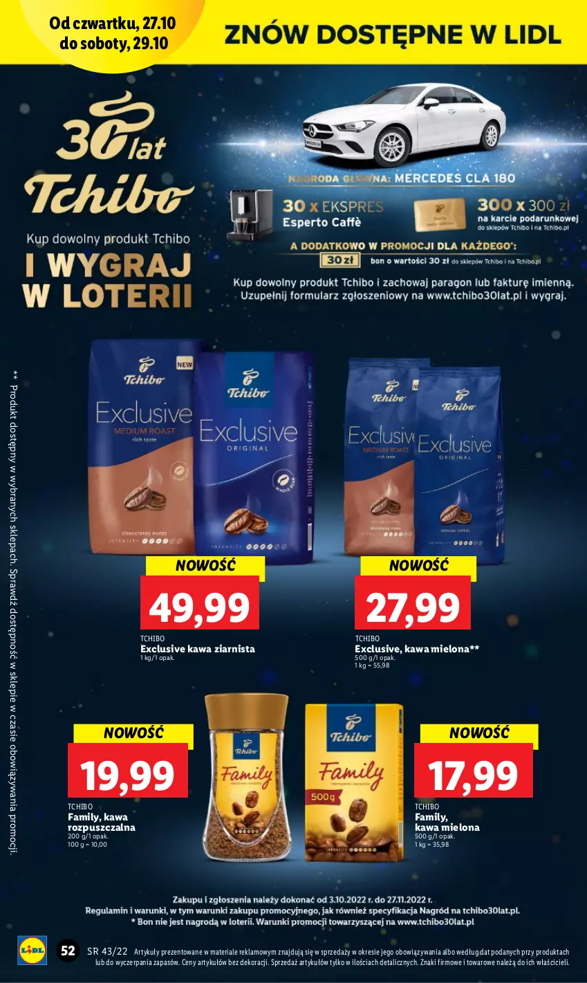 Gazetka promocyjna Lidl - GAZETKA - ważna 27.10 do 31.10.2022 - strona 62 - produkty: Fa, Kawa, Kawa mielona, Kawa rozpuszczalna, Kawa ziarnista, Tchibo, Tchibo Family