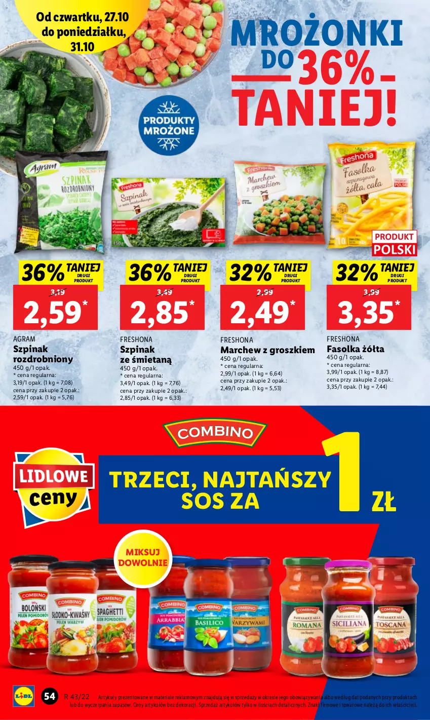 Gazetka promocyjna Lidl - GAZETKA - ważna 27.10 do 31.10.2022 - strona 64 - produkty: Fa, Gra, Sos, Szpinak