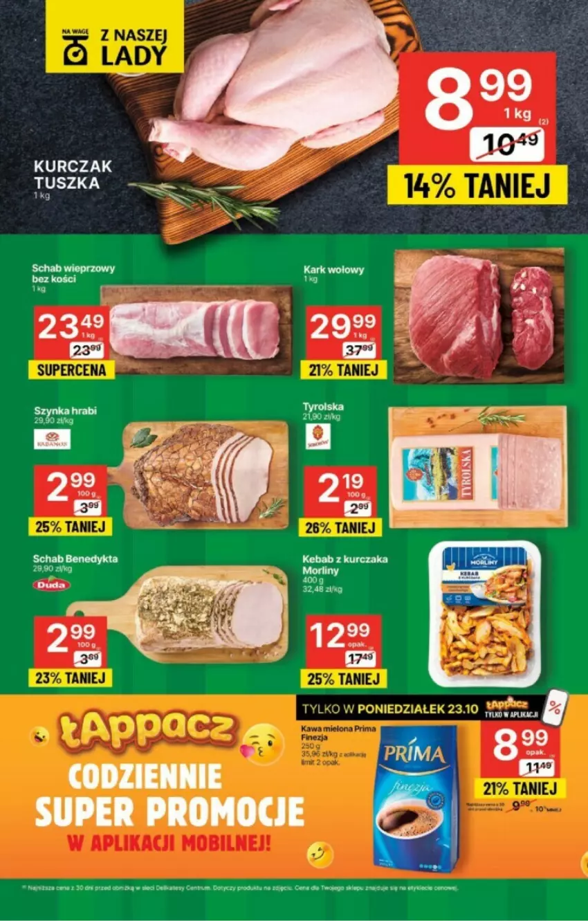 Gazetka promocyjna Delikatesy Centrum - ważna 23.10 do 25.10.2023 - strona 2 - produkty: Kebab, Kebab z kurczaka, Kurczak, Morliny, Rum, Schab wieprzowy, Tusz