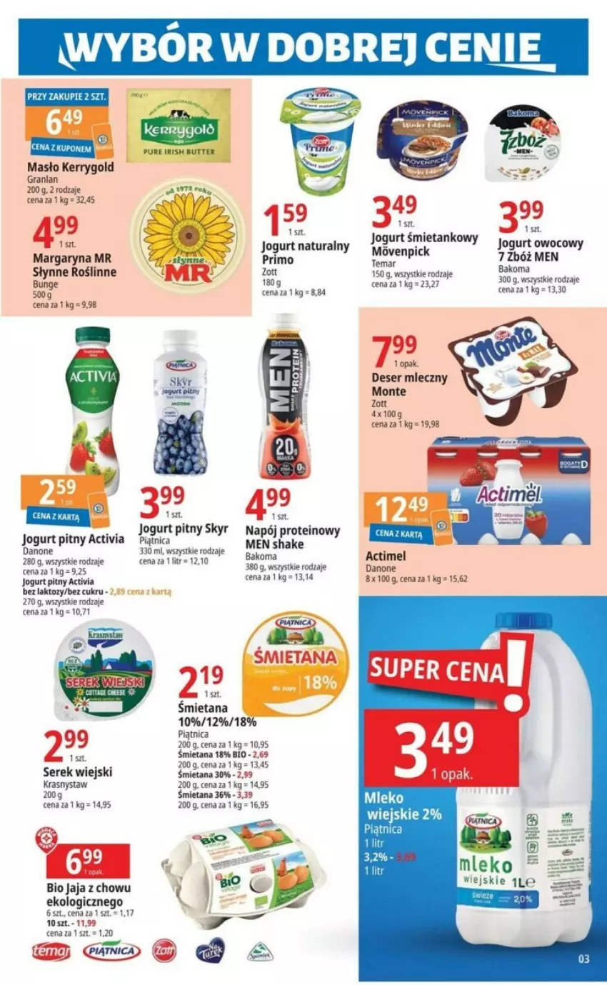 Gazetka promocyjna E Leclerc - ważna 15.01 do 20.01.2024 - strona 6 - produkty: Actimel, Activia, AEG, Bakoma, Danone, Deser, Deser mleczny, Fa, Gra, Jaja, Jogurt, Jogurt naturalny, Jogurt pitny, Margaryna, Masło, Monte, Mule, Napój, Piątnica, Ser, Serek, Serek wiejski, Zott