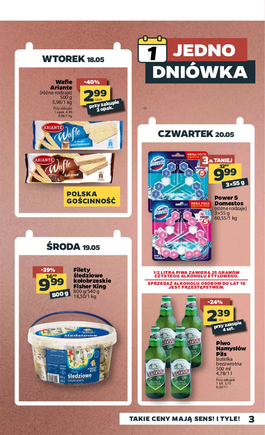 Gazetka promocyjna Netto - Gazetka spożywcza - ważna 17.05 do 22.05.2021 - strona 3 - produkty: Domestos, Gra, Namysłów, Piwa, Piwo, Wafle