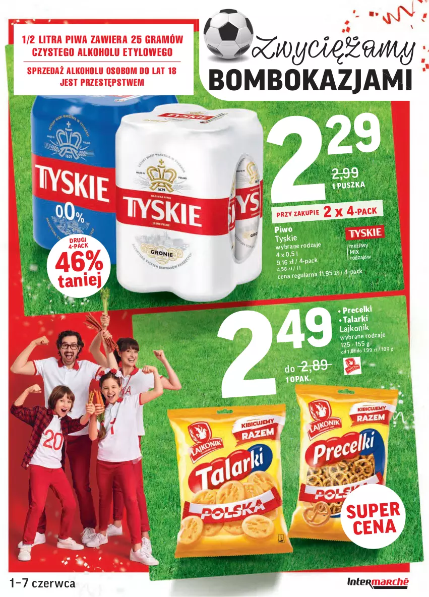 Gazetka promocyjna Intermarche - ważna 01.06 do 07.06.2021 - strona 3 - produkty: Gra, Lajkonik, Piwa, Piwo, Precelki, Tyskie