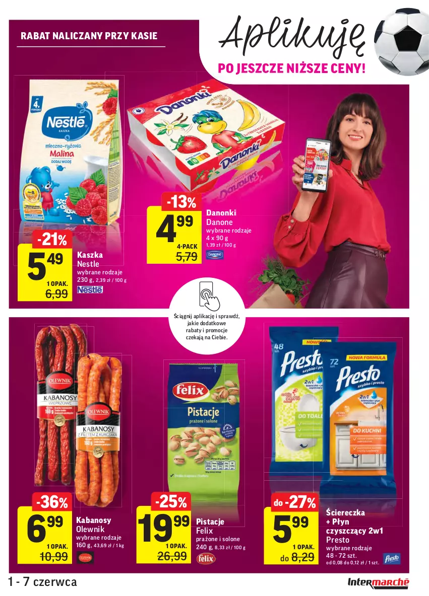 Gazetka promocyjna Intermarche - ważna 01.06 do 07.06.2021 - strona 35 - produkty: Danone, Danonki, Felix, Kabanos, Olewnik, Pistacje, Presto