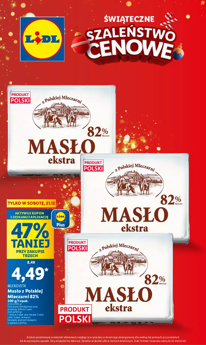 Gazetka promocyjna Lidl - Świąteczne szaleństwo cenowe - ważna 19.12 do 22.12.2024 - strona 2 - produkty: Masło, Mleko, Mlekovita