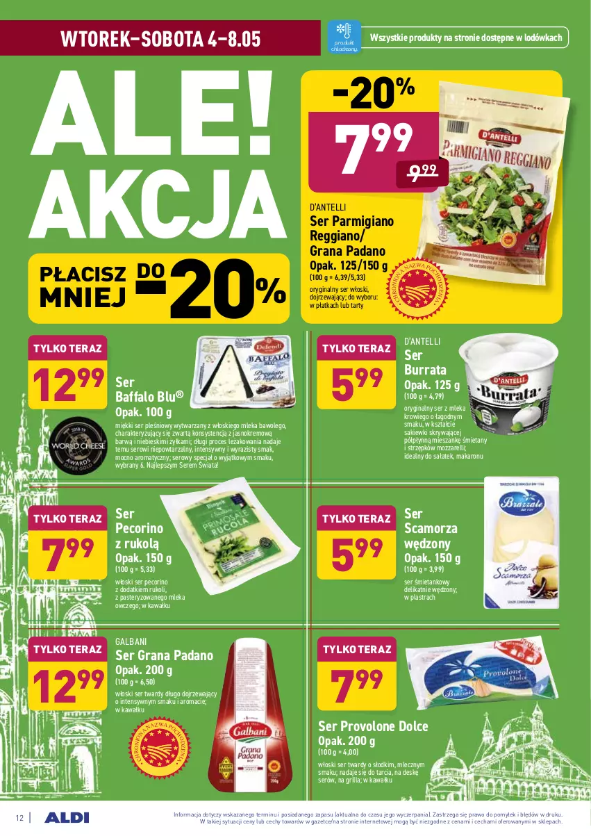 Gazetka promocyjna Aldi - ważna 04.05 do 08.05.2021 - strona 12 - produkty: Burrata, Fa, Galbani, Gin, Gra, Grill, Kawa, LEGO, Lodówka, Makaron, Pecorino, Sałat, Scamorza, Ser, Ser pleśniowy, Tera