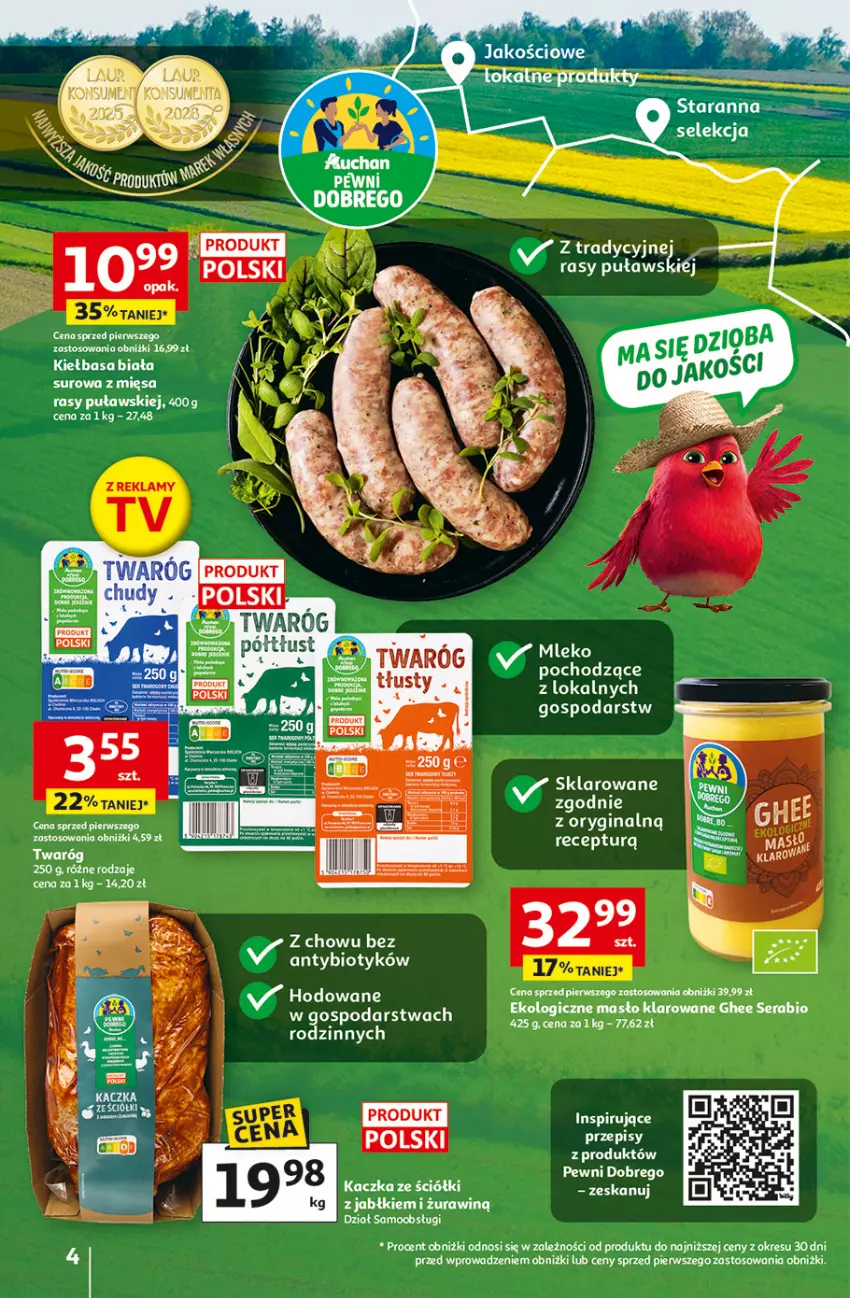 Gazetka promocyjna Auchan - Gazetka 30 Lat Hipermarket Auchan - ważna 19.03 do 25.03.2026 - strona 4 - produkty: Fa, Gin, Kiełbasa, Kiełbasa biała, LG, Mleko, Twaróg