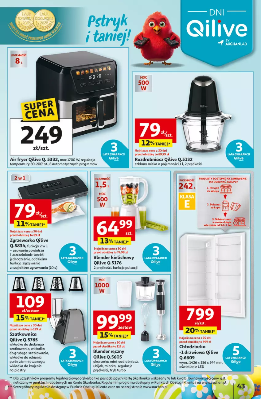 Gazetka promocyjna Auchan - Gazetka 30 Lat Hipermarket Auchan - ważna 19.03 do 25.03.2026 - strona 43 - produkty: Blender, Blender ręczny, Chłodziarka, Drzwi, Gra, LANA, Miarka, Miska, Pur, Rozdrabniacz, Szatkownica, Warka
