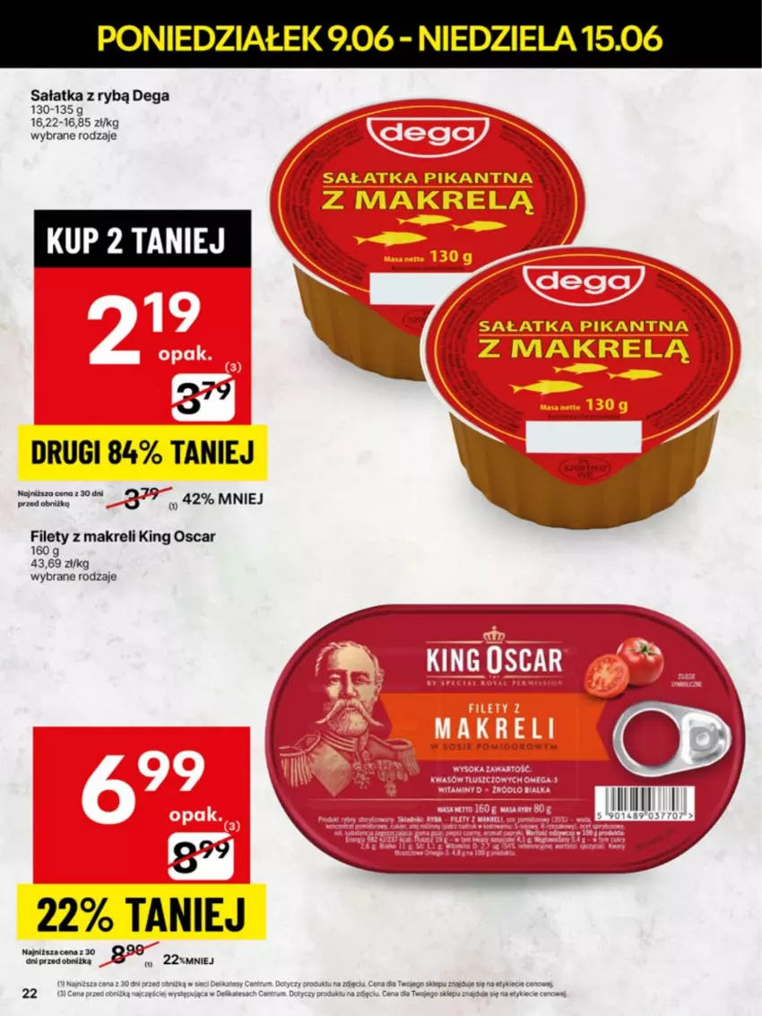 Gazetka promocyjna Delikatesy Centrum - Franczyza DC24 Poniedziałek - ważna 09.06 do 15.06.2025 - strona 22 - produkty: Dega, Sałat, Sałatka