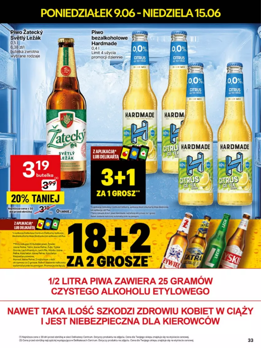Gazetka promocyjna Delikatesy Centrum - Franczyza DC24 Poniedziałek - ważna 09.06 do 15.06.2025 - strona 33 - produkty: Dron, Gra, Harnaś, K2, Kosz, Piec, Piwa, Piwo, Tyskie