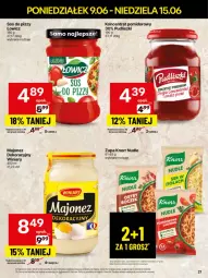 Gazetka promocyjna Delikatesy Centrum - Franczyza DC24 Poniedziałek - Gazetka - ważna od 15.06 do 15.06.2025 - strona 21 - produkty: Majonez, Koncentrat pomidorowy, Sos, Sos do pizzy, Zupa, Pudliszki, Knorr