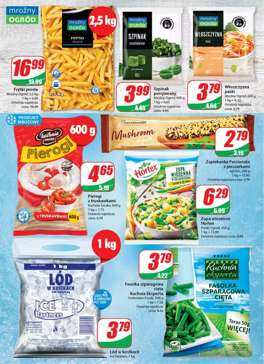 Gazetka promocyjna Dino - Gazetka 19 - ważna 10.05 do 16.05.2023 - strona 10 - produkty: Fa, Frytki, Hortex, Kuchnia, Ogród, Piec, Pieczarka, Pierogi, Por, Szpinak, Tera, Zapiekanka, Zupa