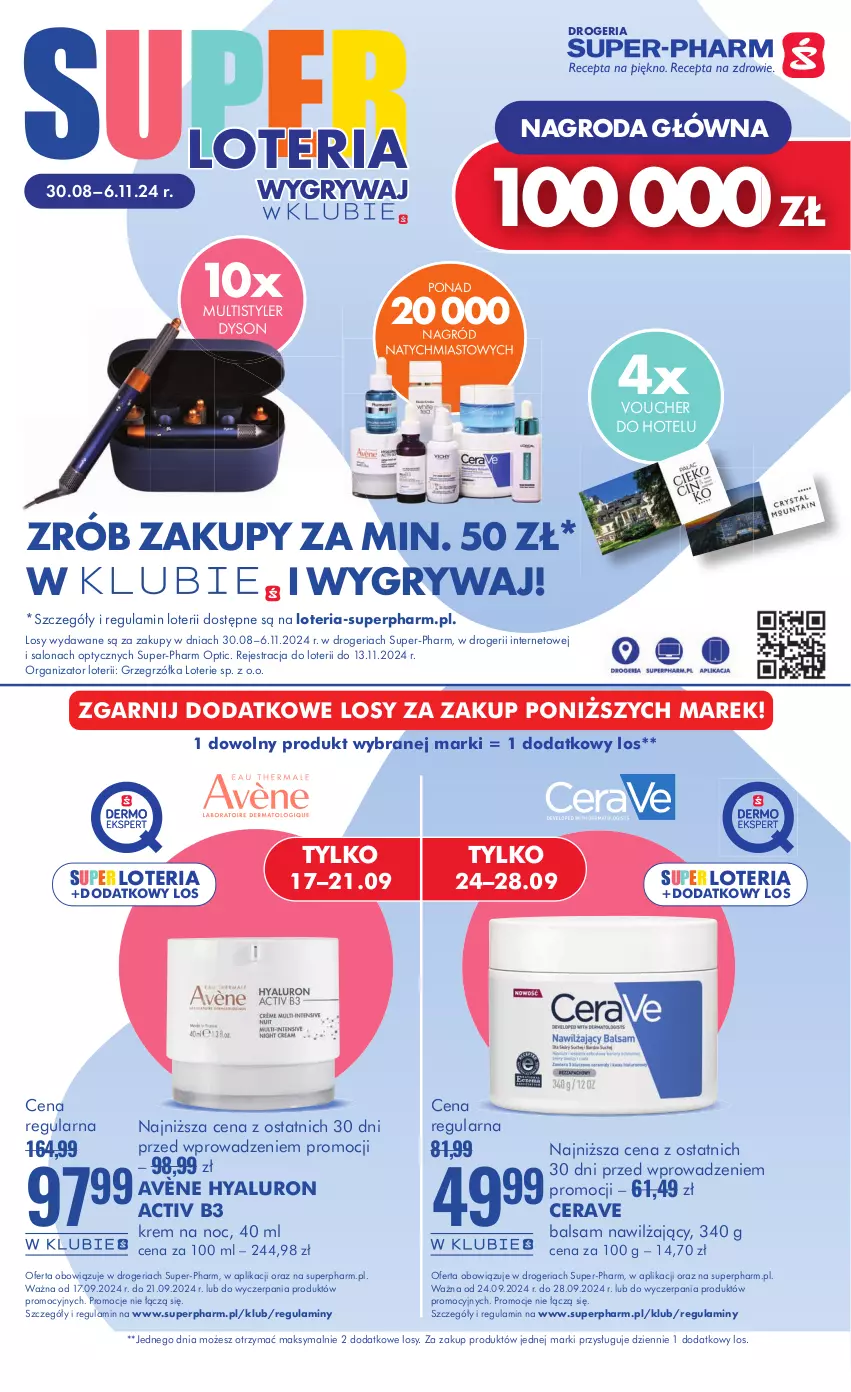 Gazetka promocyjna Super Pharm - Gazetka - ważna 12.09 do 25.09.2024 - strona 19 - produkty: Avène, CeraVe, Gry, Krem na noc