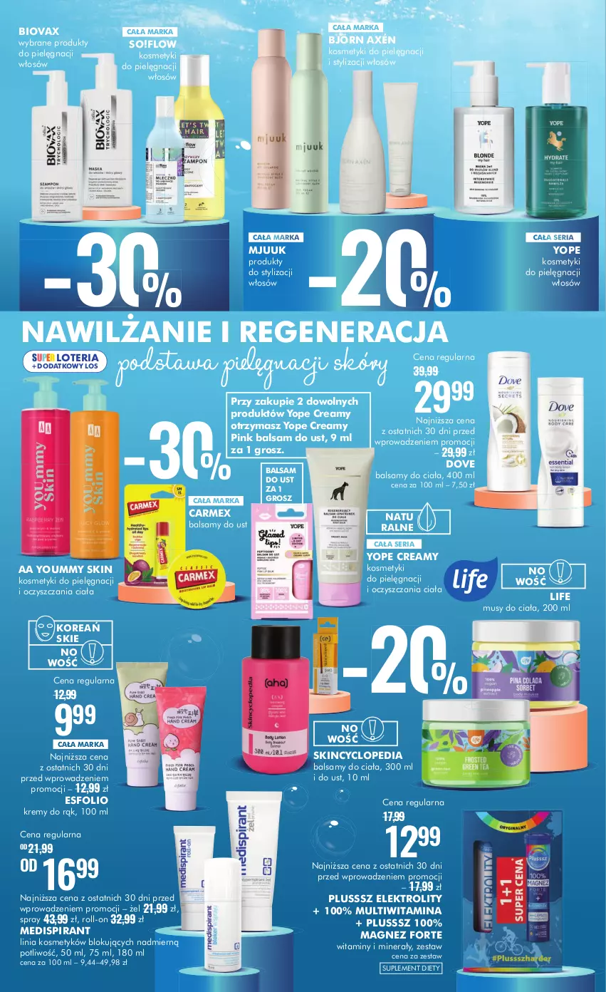 Gazetka promocyjna Super Pharm - Gazetka - ważna 12.09 do 25.09.2024 - strona 4 - produkty: Balsam do ust, Biovax, Dove, Kosmetyki do pielęgnacji, Magnez, Mus, Ser, Suplement diety, Yope