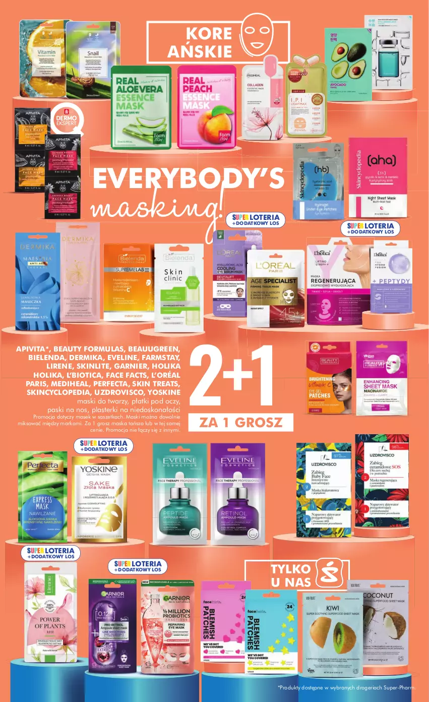 Gazetka promocyjna Super Pharm - Gazetka - ważna 12.09 do 25.09.2024 - strona 5 - produkty: Bielenda, Body, Dermika, Eveline, Fa, Farmstay, Garnier, Holika Holika, L’Oréal, Lirene, Maska, Perfecta, Plasterki, Yoskine