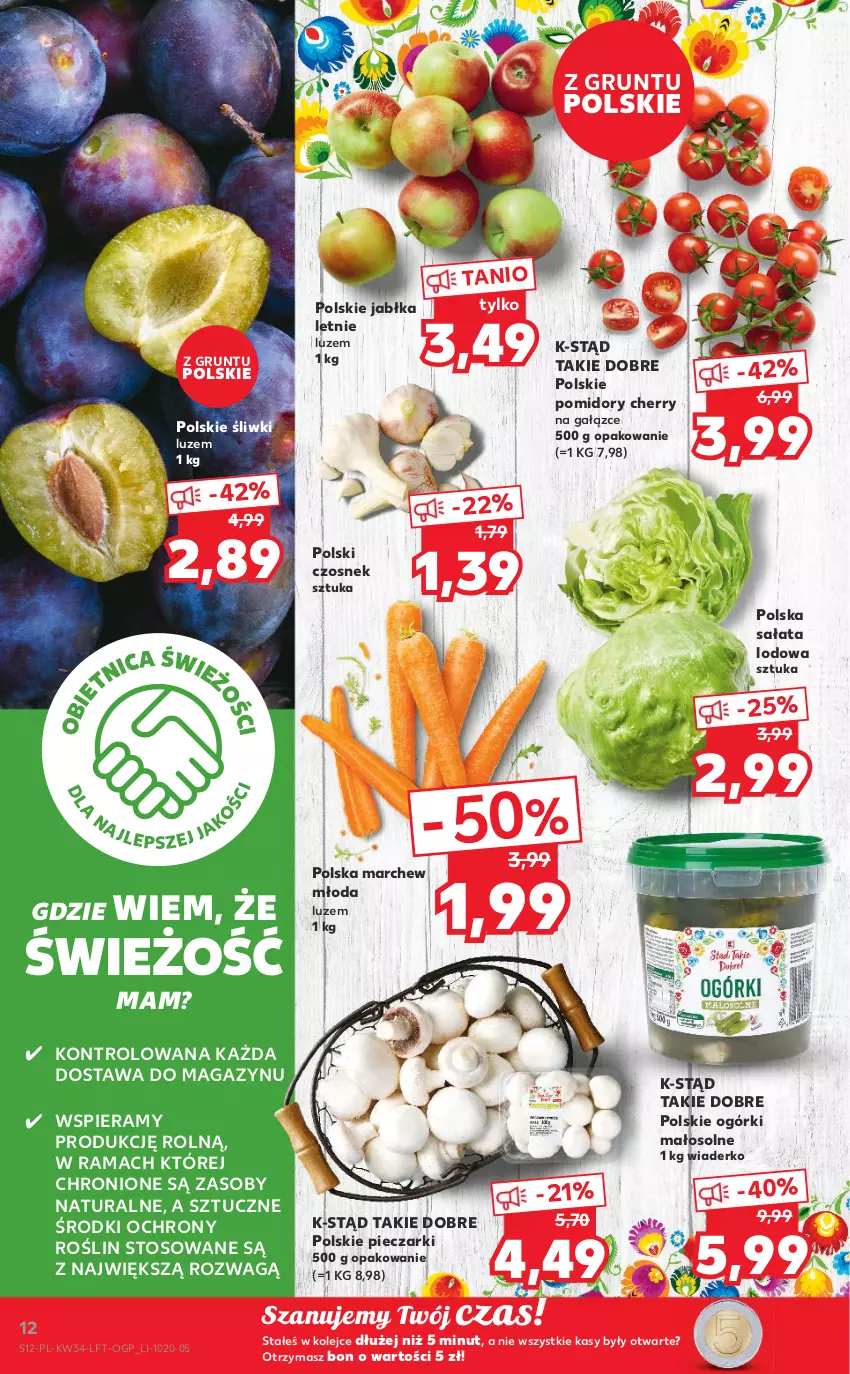 Gazetka promocyjna Kaufland - OFERTA TYGODNIA - ważna 25.08 do 31.08.2022 - strona 12 - produkty: Czosnek, Grunt, Jabłka, Olej, Piec, Pomidory, Rama, Sałat, Sałata lodowa