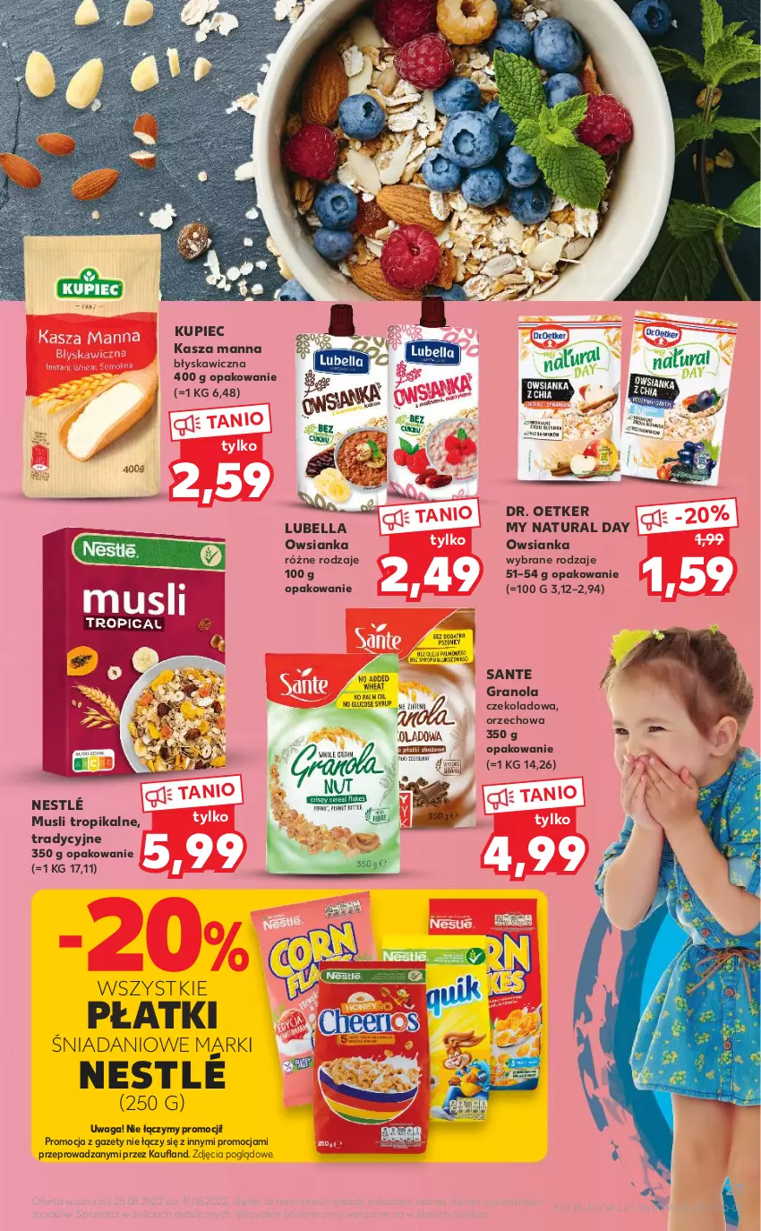 Gazetka promocyjna Kaufland - OFERTA TYGODNIA - ważna 25.08 do 31.08.2022 - strona 27 - produkty: Bell, Bella, Danio, Dr. Oetker, Gra, Granola, Kasza, Kupiec, Lubella, Mus, Nestlé, Owsianka, Piec, Sante, Waga