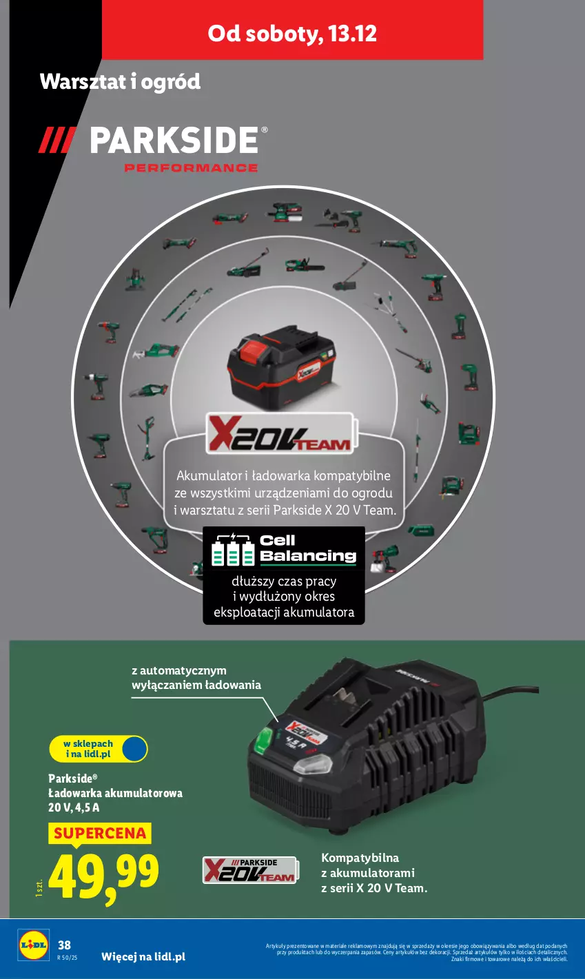 Gazetka promocyjna Lidl - GAZETKA - ważna 08.12 do 14.12.2025 - strona 46 - produkty: Akumulator, Ogród, Parkside, Ser, Warka