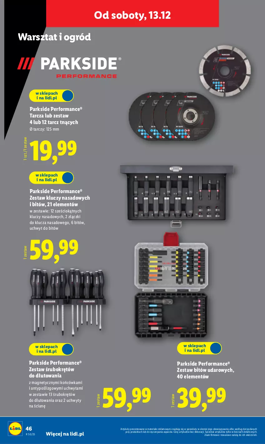 Gazetka promocyjna Lidl - GAZETKA - ważna 08.12 do 14.12.2025 - strona 54 - produkty: Ogród, Parkside, Uchwyty, Zestaw kluczy, Zestaw kluczy nasadowych