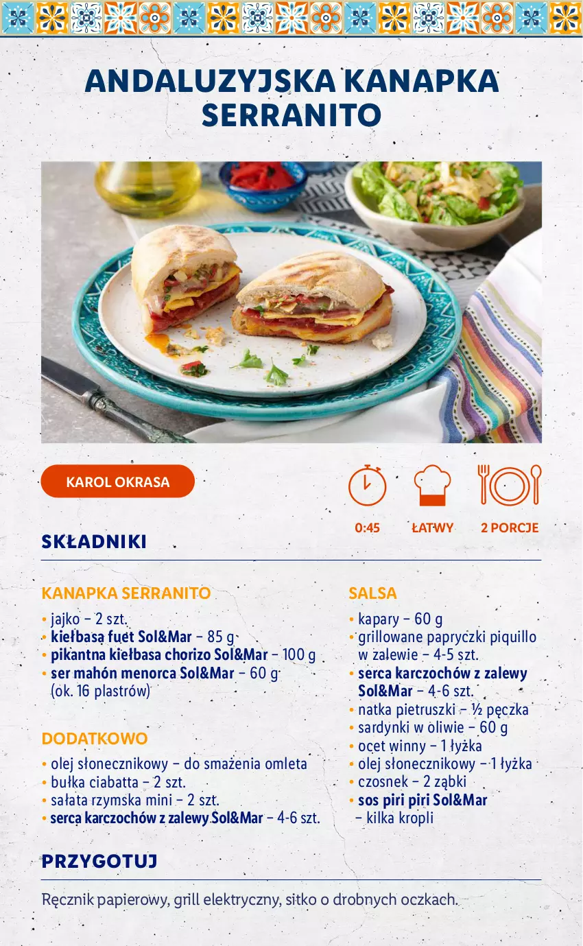 Gazetka promocyjna Lidl - KATALOG TAK SMAKUJE ŚWIAT - ważna 13.09 do 17.09.2021 - strona 6 - produkty: Bułka, Ciabatta, Czosnek, Grill, Kapary, Kiełbasa, Natka pietruszki, Ocet, Olej, Olej słonecznikowy, Papier, Por, Ręcznik, Sałat, Salsa, Sardynki, Ser, Sitko, Sos