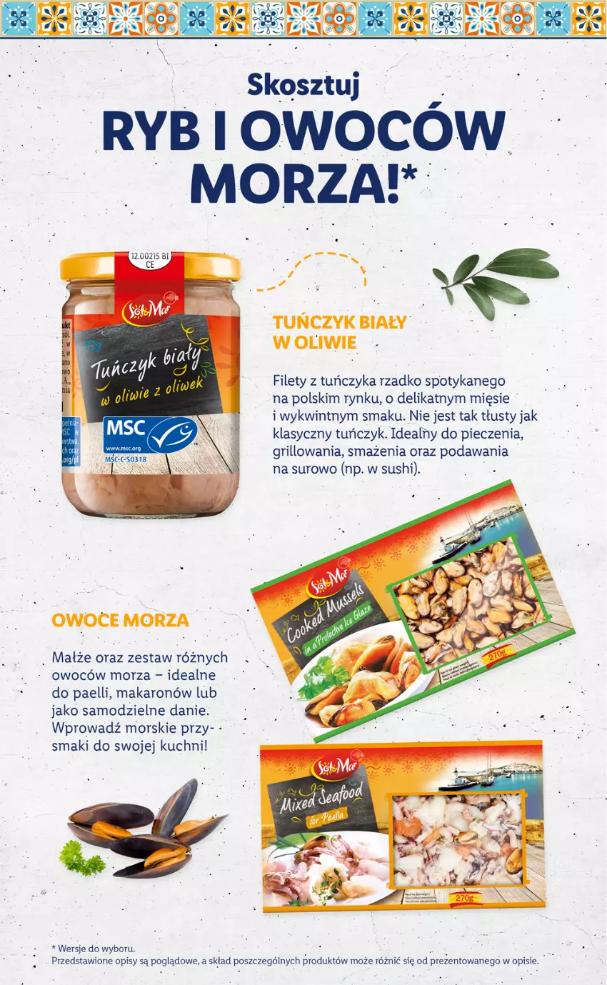 Gazetka promocyjna Lidl - KATALOG TAK SMAKUJE ŚWIAT - ważna 13.09 do 17.09.2021 - strona 8 - produkty: Grill, Kosz, Makaron, Małże, Owoce, Owoce morza, Piec, Sushi, Tuńczyk