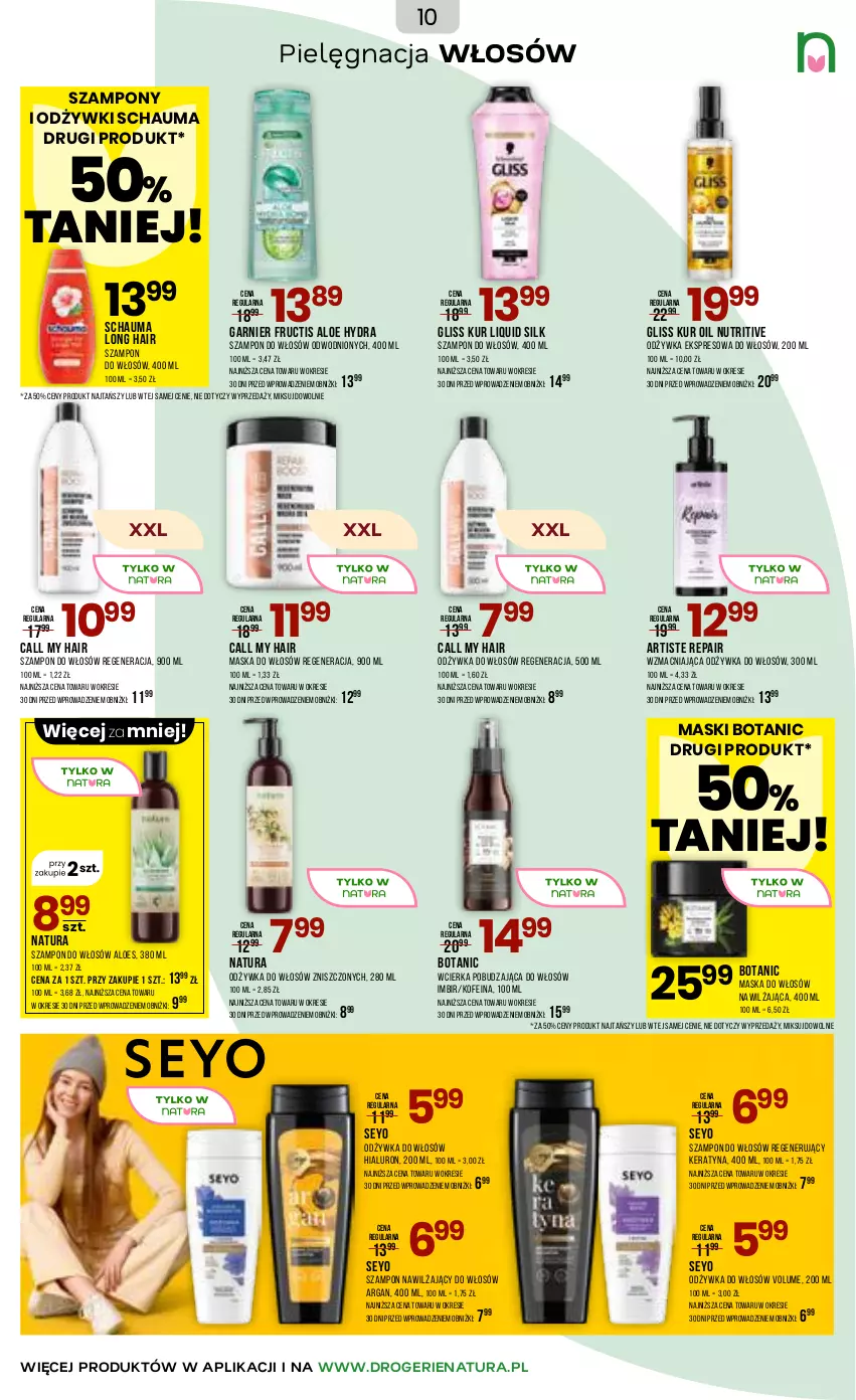 Gazetka promocyjna Drogerie Natura - Gazetka Drogerie Natura - ważna 16.02 do 04.03.2026 - strona 10 - produkty: Fructis, Garnier, Gliss Kur, Imbir, Maska, Maska do włosów, Odżywka, Pielęgnacja włosów, Schauma, Szampon