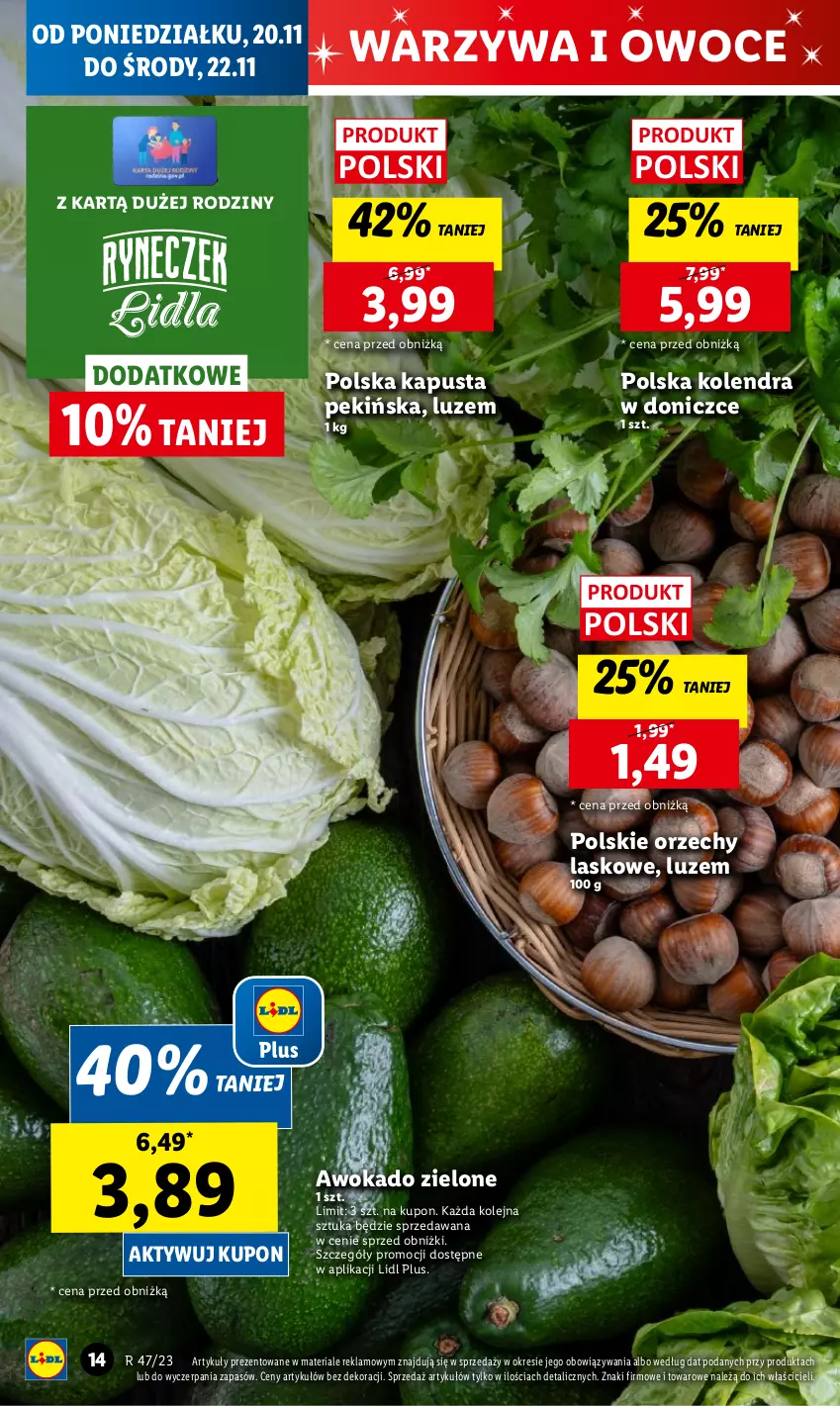 Gazetka promocyjna Lidl - GAZETKA - ważna 20.11 do 22.11.2023 - strona 16 - produkty: Chleb, Kolendra, Olej, Owoce, Ser, Warzywa, Warzywa i owoce