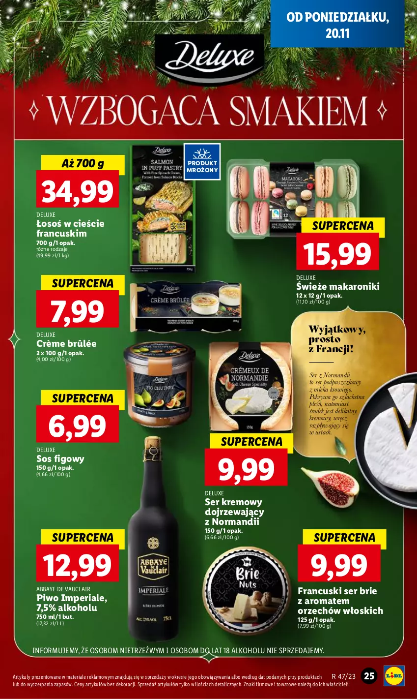 Gazetka promocyjna Lidl - GAZETKA - ważna 20.11 do 22.11.2023 - strona 29 - produkty: Brie, Crème brûlée, Makaron, Piwo, Pokrywa, Ser, Sos