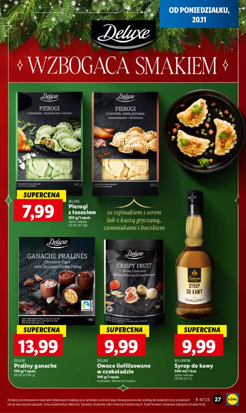 Gazetka promocyjna Lidl - GAZETKA - ważna 20.11 do 22.11.2023 - strona 31 - produkty: Bell, Bella, Maliny, Owoce, Pierogi, Praliny, Sos, Syrop, Truskawki