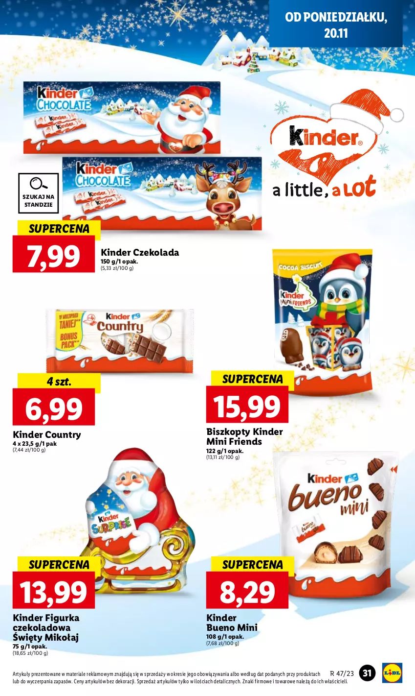 Gazetka promocyjna Lidl - GAZETKA - ważna 20.11 do 22.11.2023 - strona 39 - produkty: Biszkopty, Czekolada, Kinder, Kinder Bueno