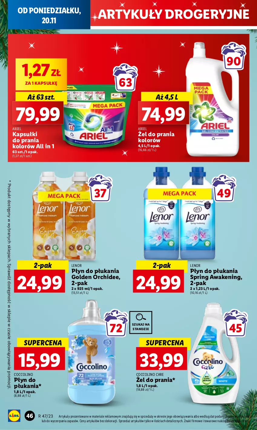 Gazetka promocyjna Lidl - GAZETKA - ważna 20.11 do 22.11.2023 - strona 56 - produkty: Ariel, Coccolino, Kapsułki do prania, Lenor, Płyn do płukania