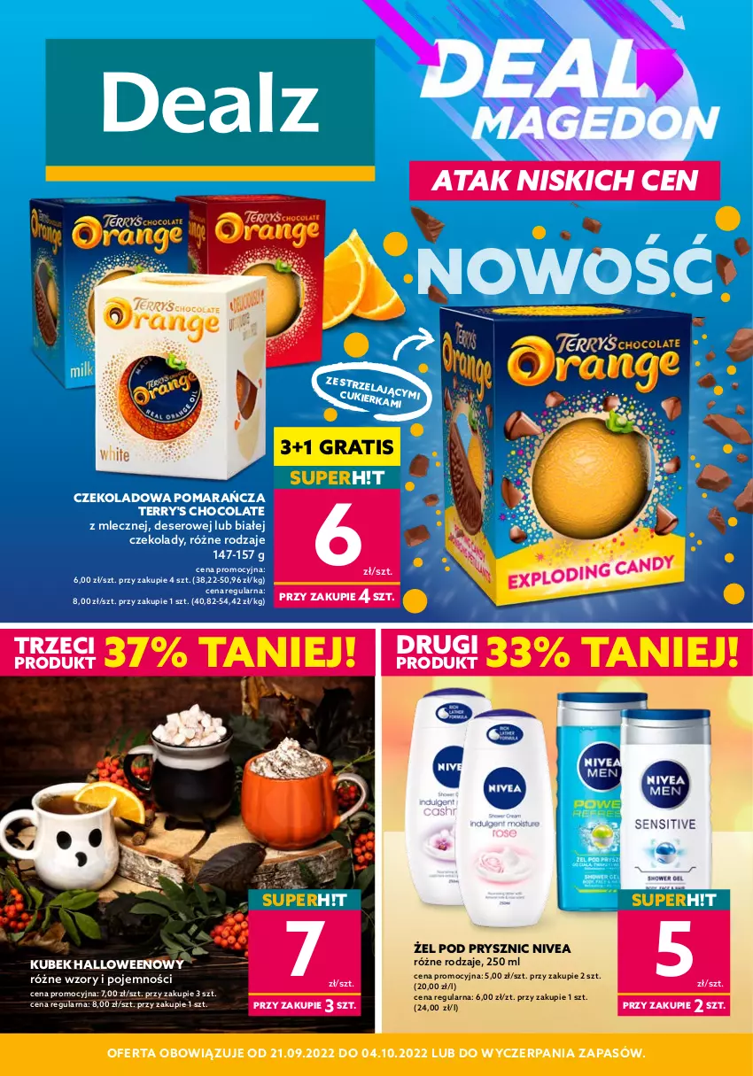 Gazetka promocyjna Dealz - NOWA GAZETKADEALMAGEDON! ATAK NISKICH CEN! - ważna 21.09 do 04.10.2022 - strona 1 - produkty: Deser, Gra, Kubek, Nivea, Ser