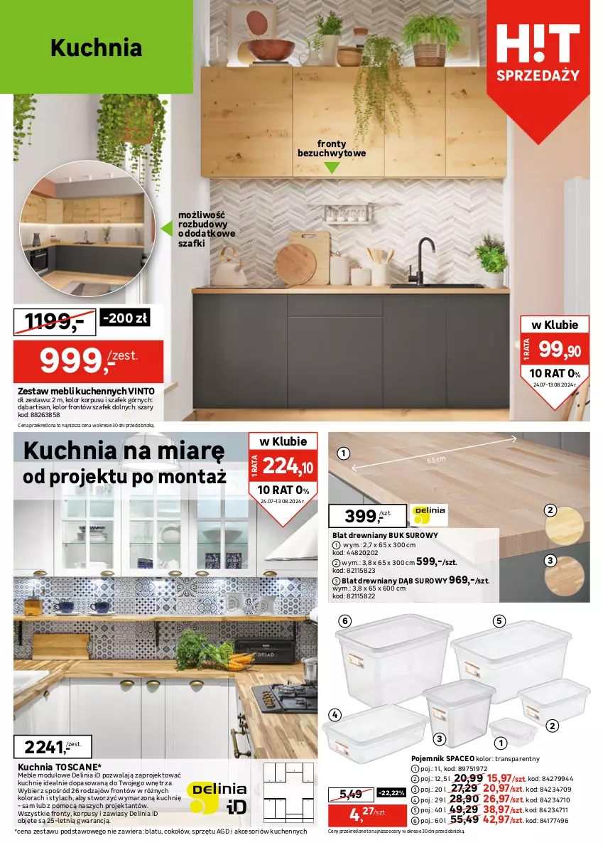 Gazetka promocyjna Leroy Merlin - Gazetka Leroy Merlin - ważna 24.07 do 13.08.2024 - strona 16 - produkty: Bateria, Bateria kuchenna, Korpusy, Kuchnia, Meble, Pojemnik, Sok, Syfon, Tran, Zestaw mebli kuchennych, Zlew