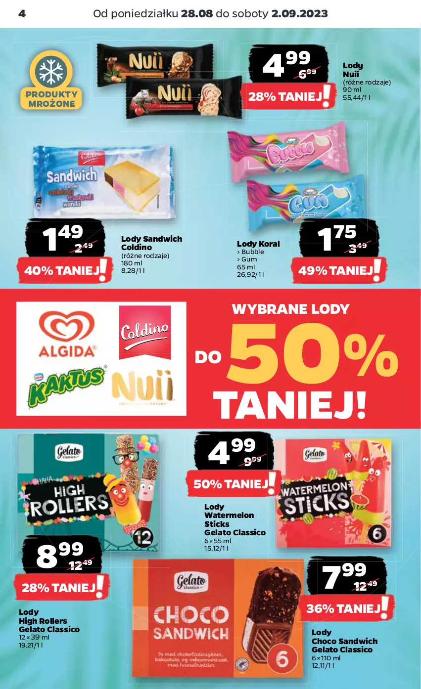 Gazetka promocyjna Netto - Artykuły spożywcze - ważna 28.08 do 02.09.2023 - strona 4 - produkty: Lody, Melon, Produkty mrożone, Roller