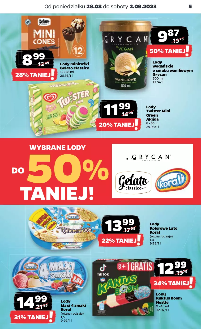 Gazetka promocyjna Netto - Artykuły spożywcze - ważna 28.08 do 02.09.2023 - strona 5 - produkty: Algida, Gry, Kaktus, LG, Lody, Nestlé