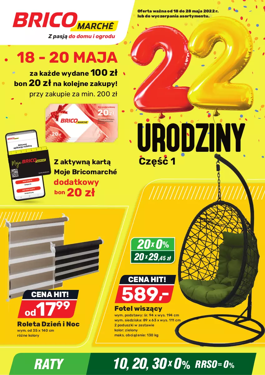 Gazetka promocyjna Bricomarche - Gazetka - ważna 18.05 do 28.05.2022 - strona 1 - produkty: Fotel, Olej, Roleta