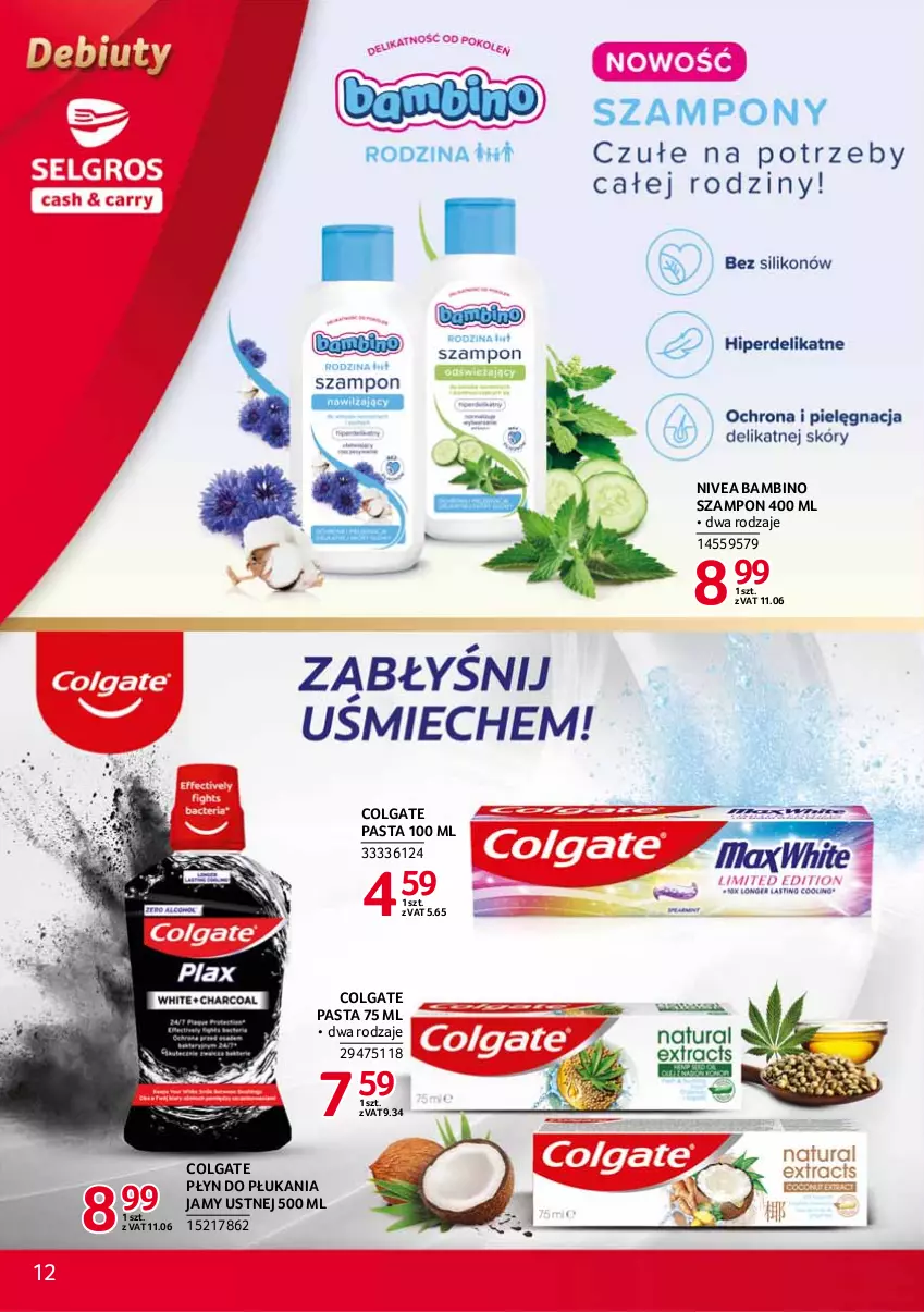 Gazetka promocyjna Selgros - Debiuty w Selgros - ważna 08.03 do 04.08.2021 - strona 12 - produkty: Colgate, LG, Nivea, Płyn do płukania, Płyn do płukania jamy ustnej, Szampon