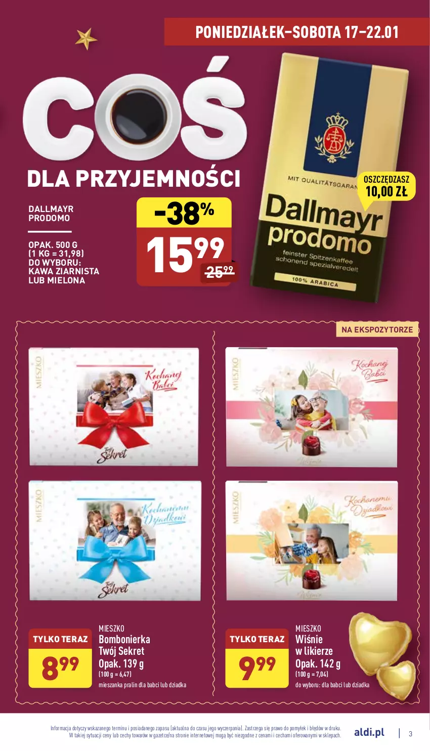 Gazetka promocyjna Aldi - Pełny katalog - ważna 17.01 do 22.01.2022 - strona 3 - produkty: Dallmayr, Kawa, Kawa ziarnista, Kret, Likier, Tera