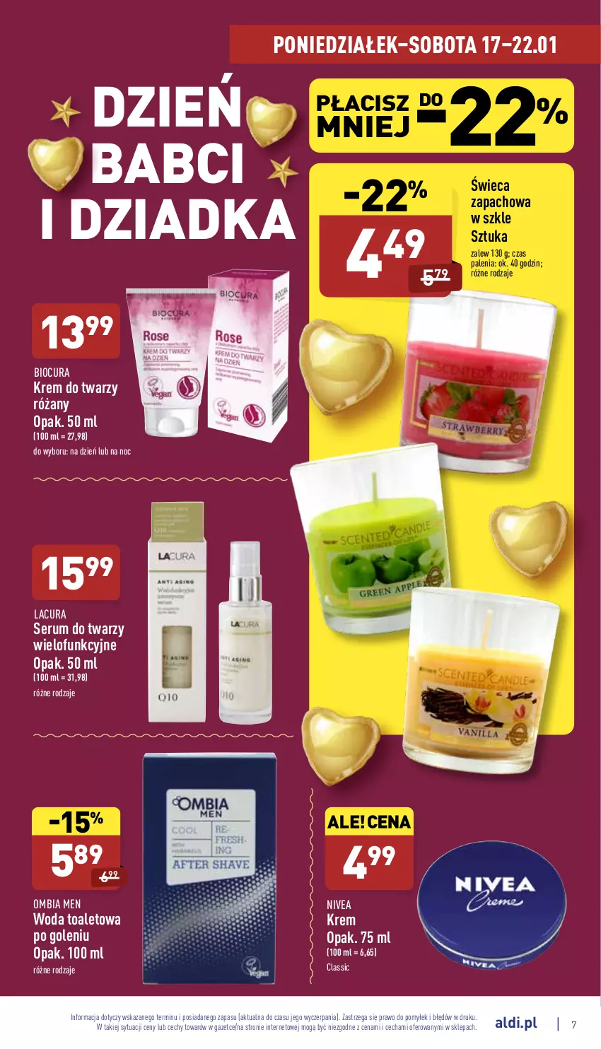 Gazetka promocyjna Aldi - Pełny katalog - ważna 17.01 do 22.01.2022 - strona 7 - produkty: Krem do twarzy, Nivea, Róża, Rum, Ser, Serum, Serum do twarzy, Woda, Woda toaletowa