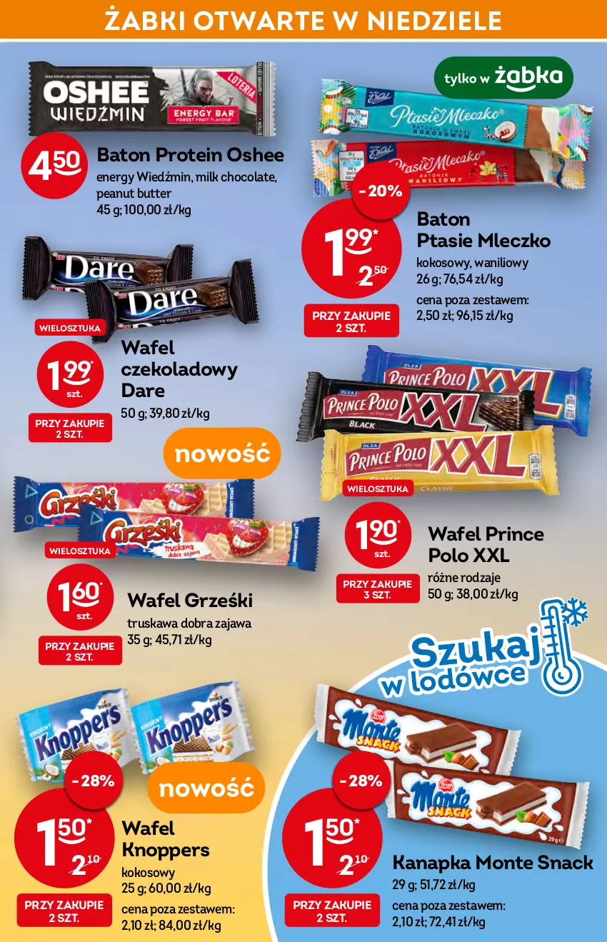 Gazetka promocyjna Żabka - ważna 11.05 do 17.05.2022 - strona 33 - produkty: Baton, Grześki, Kawa, Knoppers, Kokos, Mleczko, Monte, Oshee, Prince Polo, Ptasie mleczko