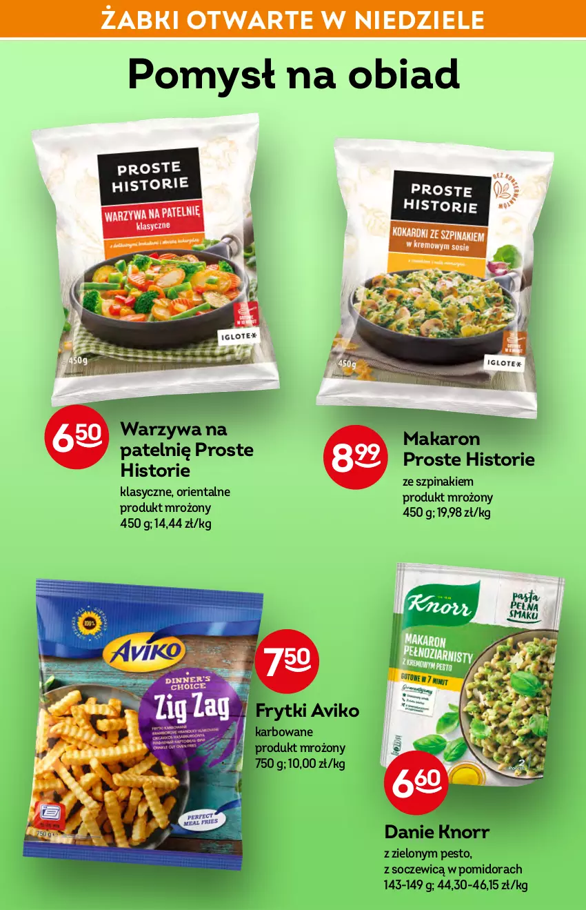 Gazetka promocyjna Żabka - ważna 11.05 do 17.05.2022 - strona 36 - produkty: Frytki, Knorr, Makaron, Pesto, Szpinak, Warzywa