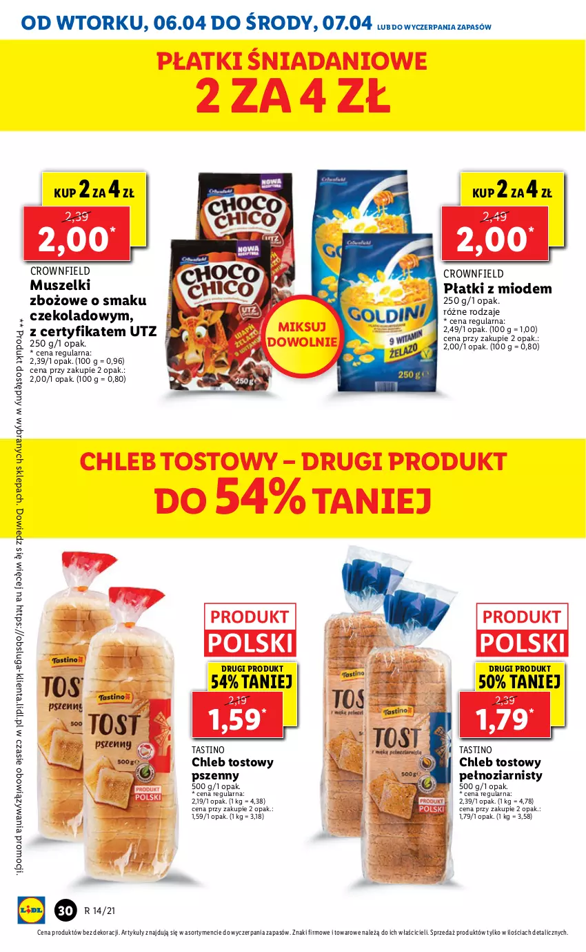 Gazetka promocyjna Lidl - GAZETKA - ważna 06.04 do 07.04.2021 - strona 30 - produkty: Chleb, Chleb tostowy, Danio, Mus