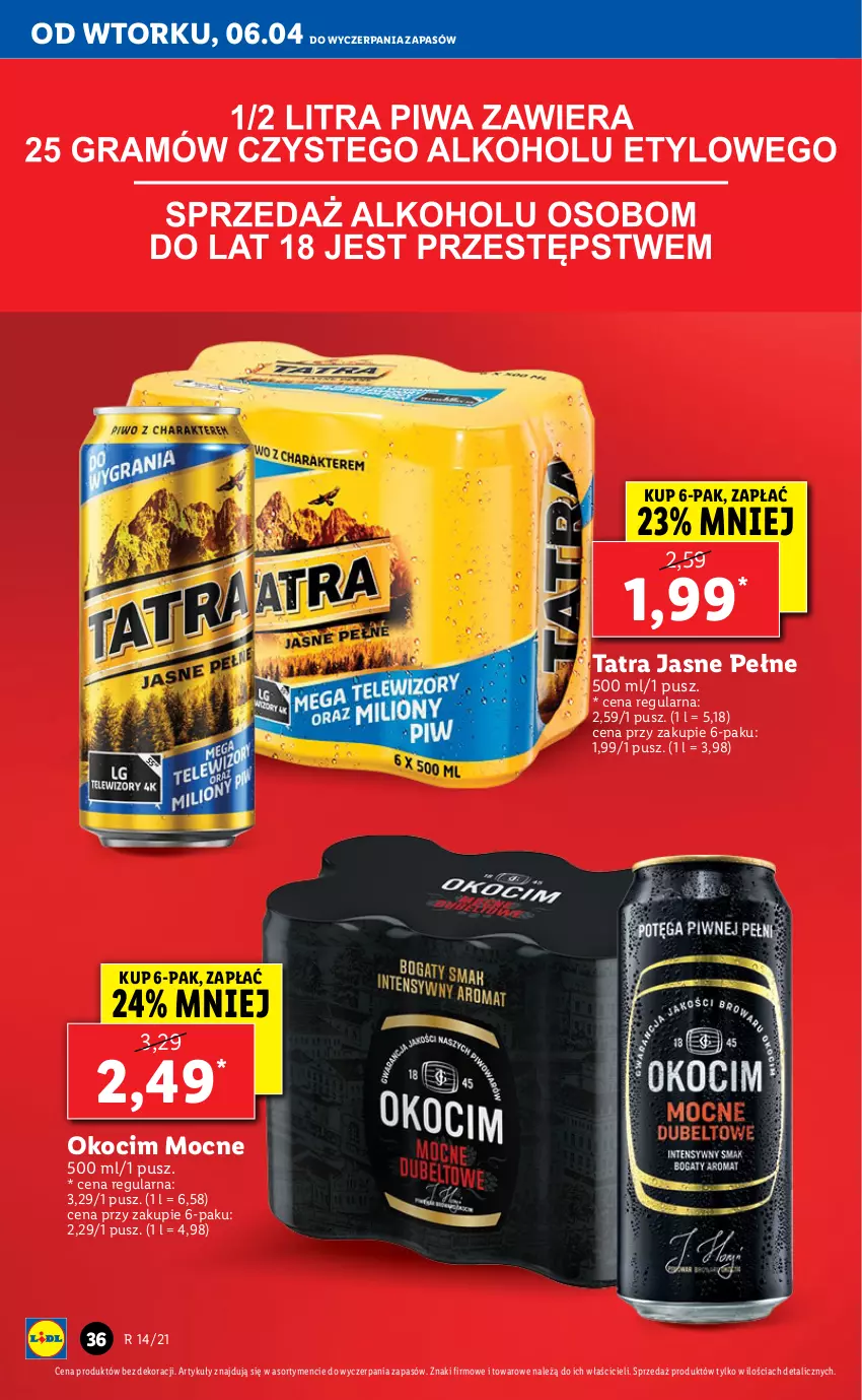 Gazetka promocyjna Lidl - GAZETKA - ważna 06.04 do 07.04.2021 - strona 36 - produkty: Koc, Okocim, Tatra