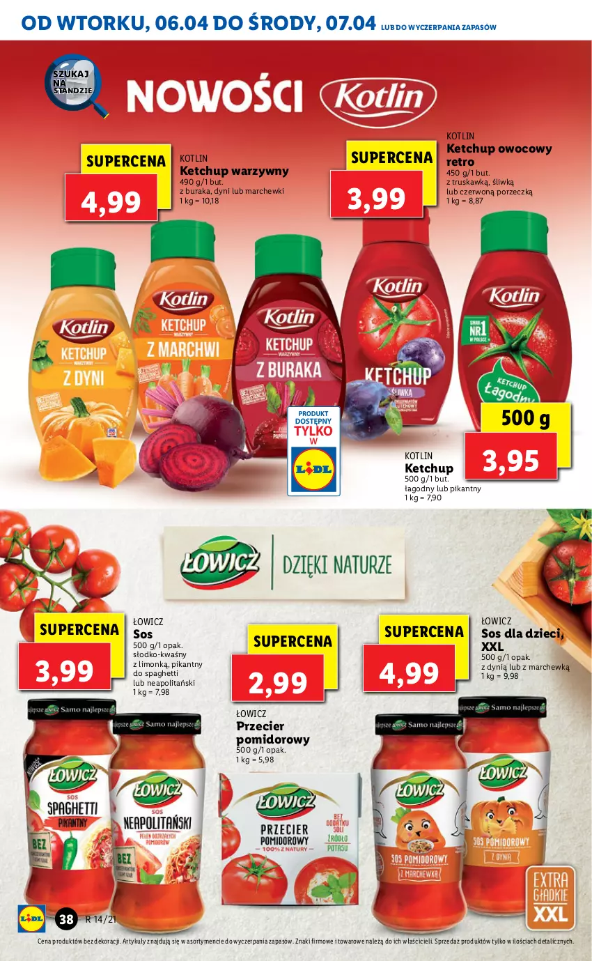 Gazetka promocyjna Lidl - GAZETKA - ważna 06.04 do 07.04.2021 - strona 38 - produkty: Dynią, Dzieci, Ketchup, Kotlin, Por, Sos, Spaghetti