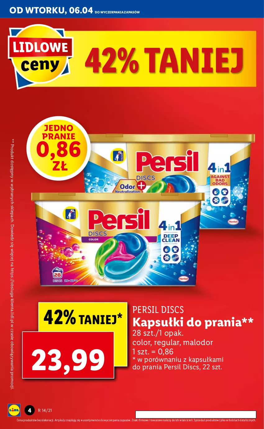 Gazetka promocyjna Lidl - GAZETKA - ważna 06.04 do 07.04.2021 - strona 4 - produkty: Kapsułki do prania, Persil, Por