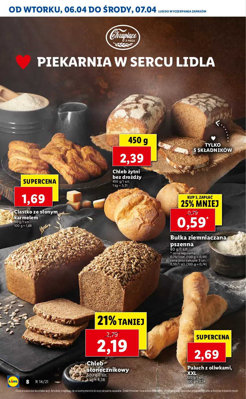 Gazetka promocyjna Lidl - GAZETKA - ważna 06.04 do 07.04.2021 - strona 8 - produkty: Bułka, Chleb, Ser